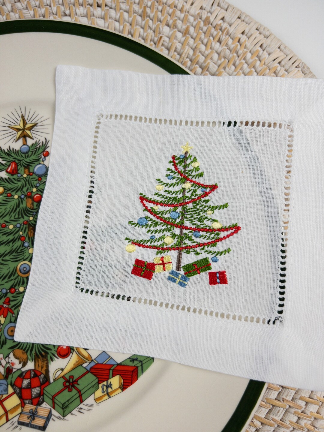 Christmas Tree Cocktail Napkin, Christmas Tree China Complement