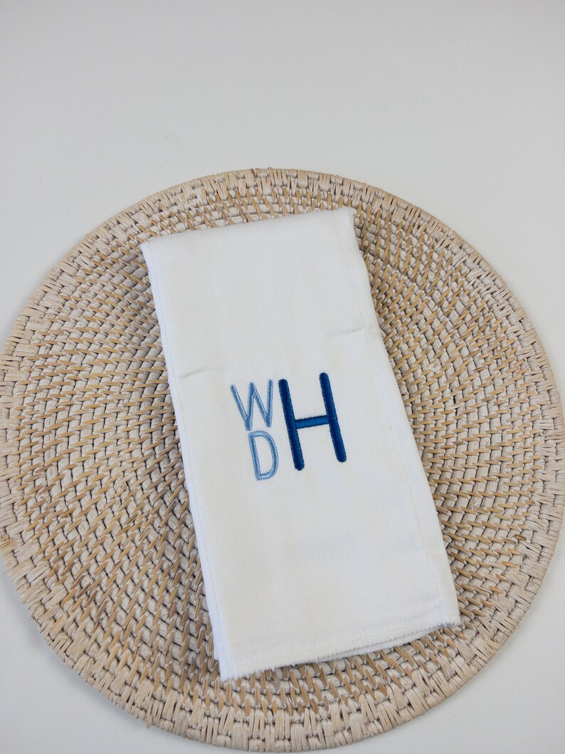 Monogrammed Cotton Burp Cloth, Stacked Monogram, Baby Boy Gift - Etsy