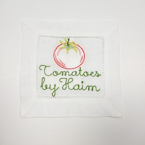 Personalisierte Tomaten Leinen Cocktail serviette, Sommer Tomaten Cocktail Serviette, Sommer Geschenk