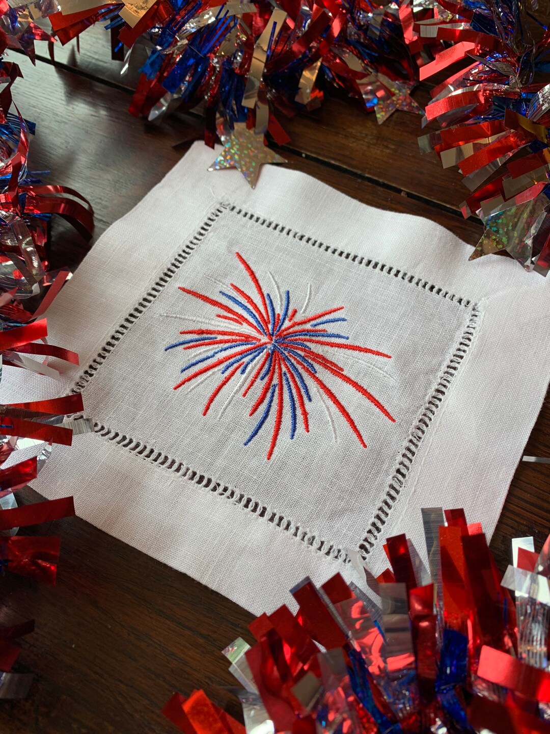 Red, White and Veuve Firework Cocktail Napkin Set Etsy