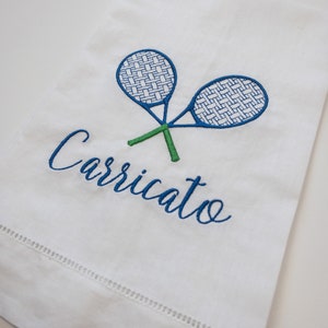 Personalized Tennis Hand towel, Custom Tennis Themed Tea Towel