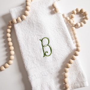 Monogrammed Hand Towel, White Plush Custom Monogrammed Hand Towel, Powder room hand towels, Personalized Hand Towels, Housewarming Gift
