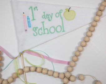 Pastel First Day of School Pennant Flag