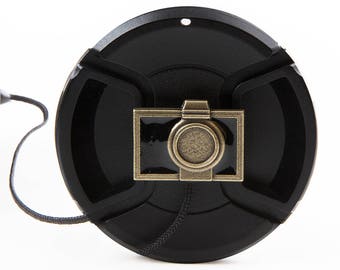 Antiqued Camera Lens Cap Saver Keeper