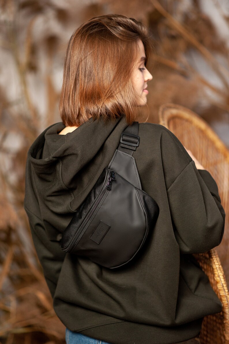 Leather Fanny Pack Crossbody Bag Monogrammed Fanny Pack Etsy