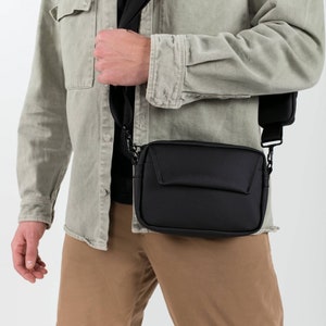 Black Fanny Pack, Bum Bag, Hip bag, Leather belt bag, Hip Bag from Men, Bum bag, Waist bag, Handmade Hip Bag, Hip Pouch Belt Bag, Waist Bag image 1