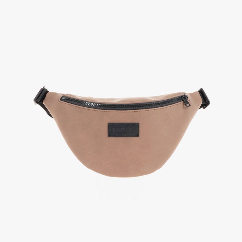 Beige Fanny Pack Leather Crossbody Small Fanny Pack Leather Etsy