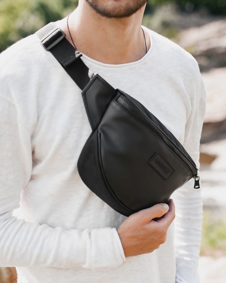 Leather fanny pack crossbody bag monogrammed fanny pack Etsy