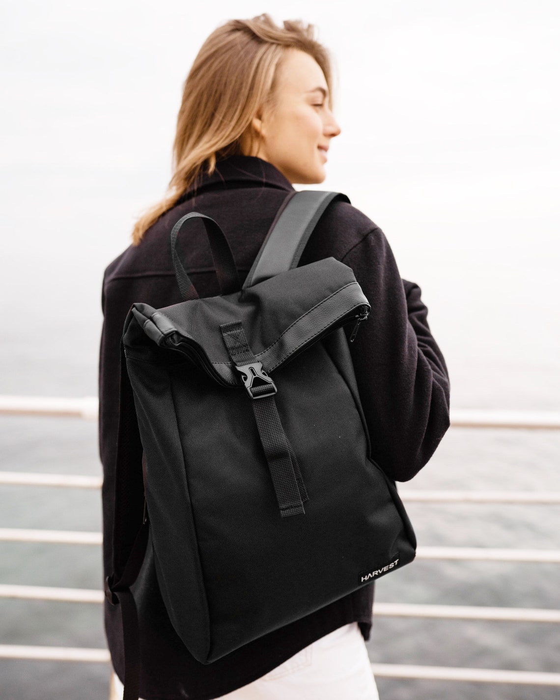 Small Black Backpack for Girl Woman Backpack Medium Backpack Etsy