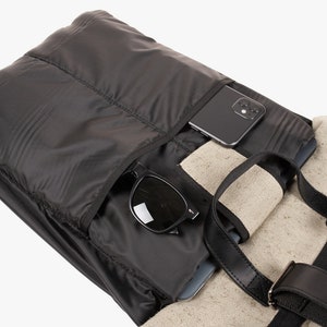 Backpack linen laptop bag, 15 laptop backpack, canvas linen rucksack bag for everyday use, boho elegant laptop backpack, bag backpack image 9