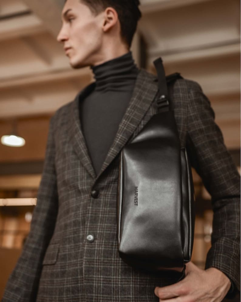 Shoulder Bag vegan shoulder bag leather crossbody bag mens Etsy