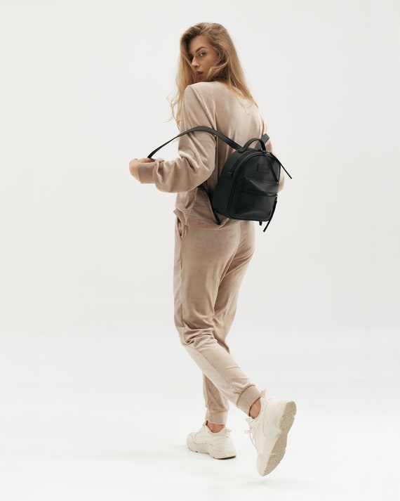 Vegan leather top mini backpack