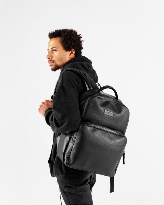 Black rucksack for men Classic Backpack for everyday use | Etsy