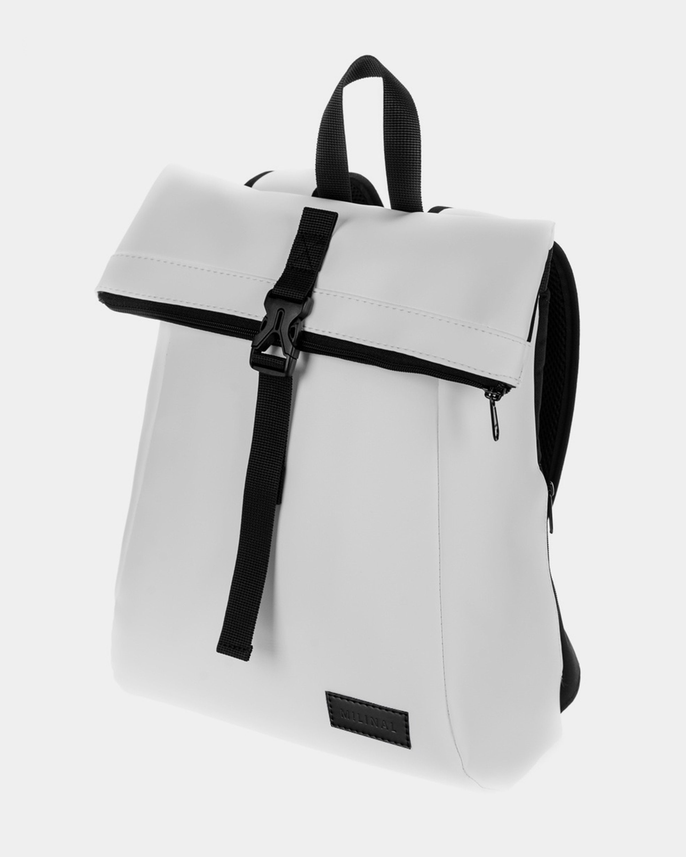 Roll Top Travel Rucksack White Day Pack Laptop Bag for Women Etsy