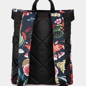 Floral backpack for women, floral rucksack, women floral backpack, medium floral backpack, eco-leather wome back, eco-friendly rucksack image 7