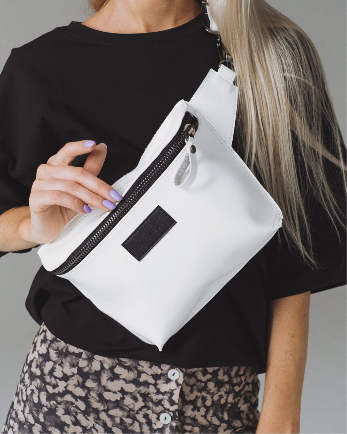 White crossbody bag white sling bag mini bag for travel hip Etsy