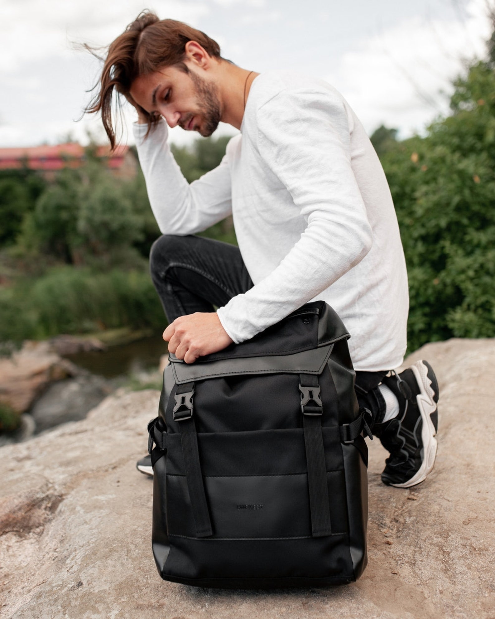 Travel Backpack with chest strap bottle pocket capacity 25L Etsy