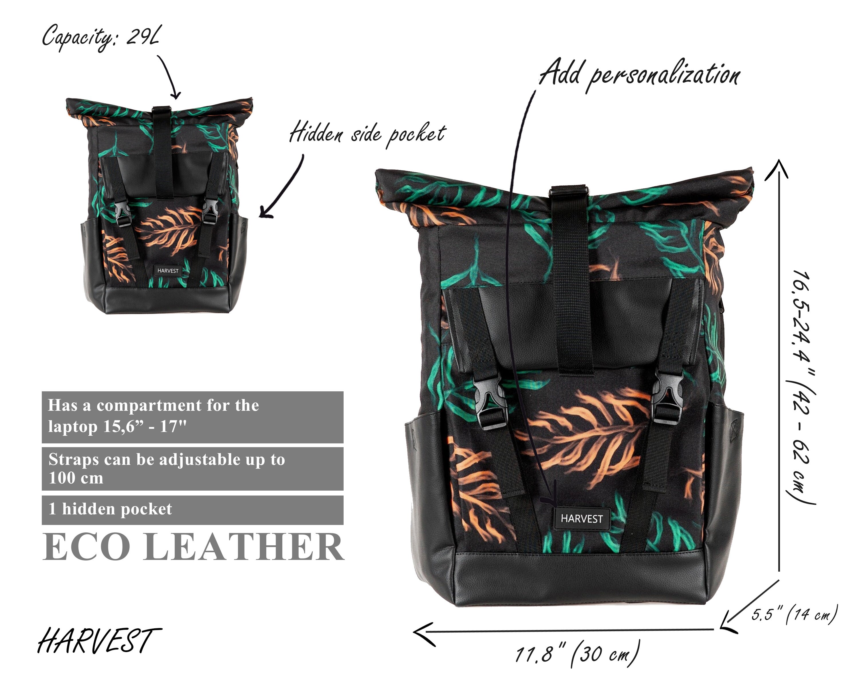 Best mens backpack for urban commuting city style wide canvas Etsy