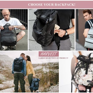 Vegan Leather rucksack, Laptop backpack for men, Eco leather backpack, College backpack, Travel backpack, Men's backpack, School backpack image 10