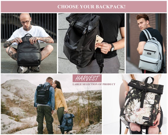 Mochila para port til para hombre mochila hipster de cuero