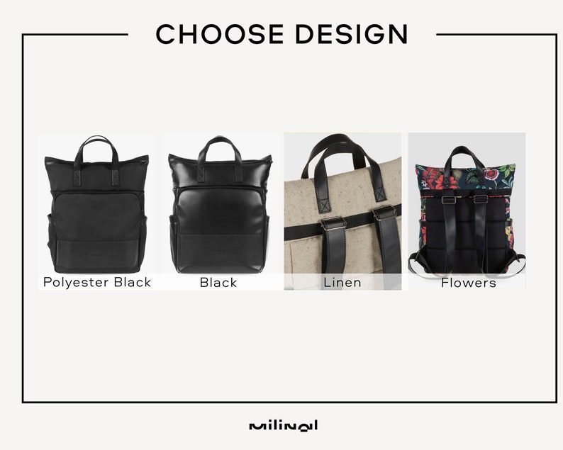 Backpack linen laptop bag, 15 laptop backpack, canvas linen rucksack bag for everyday use, boho elegant laptop backpack, bag backpack image 5