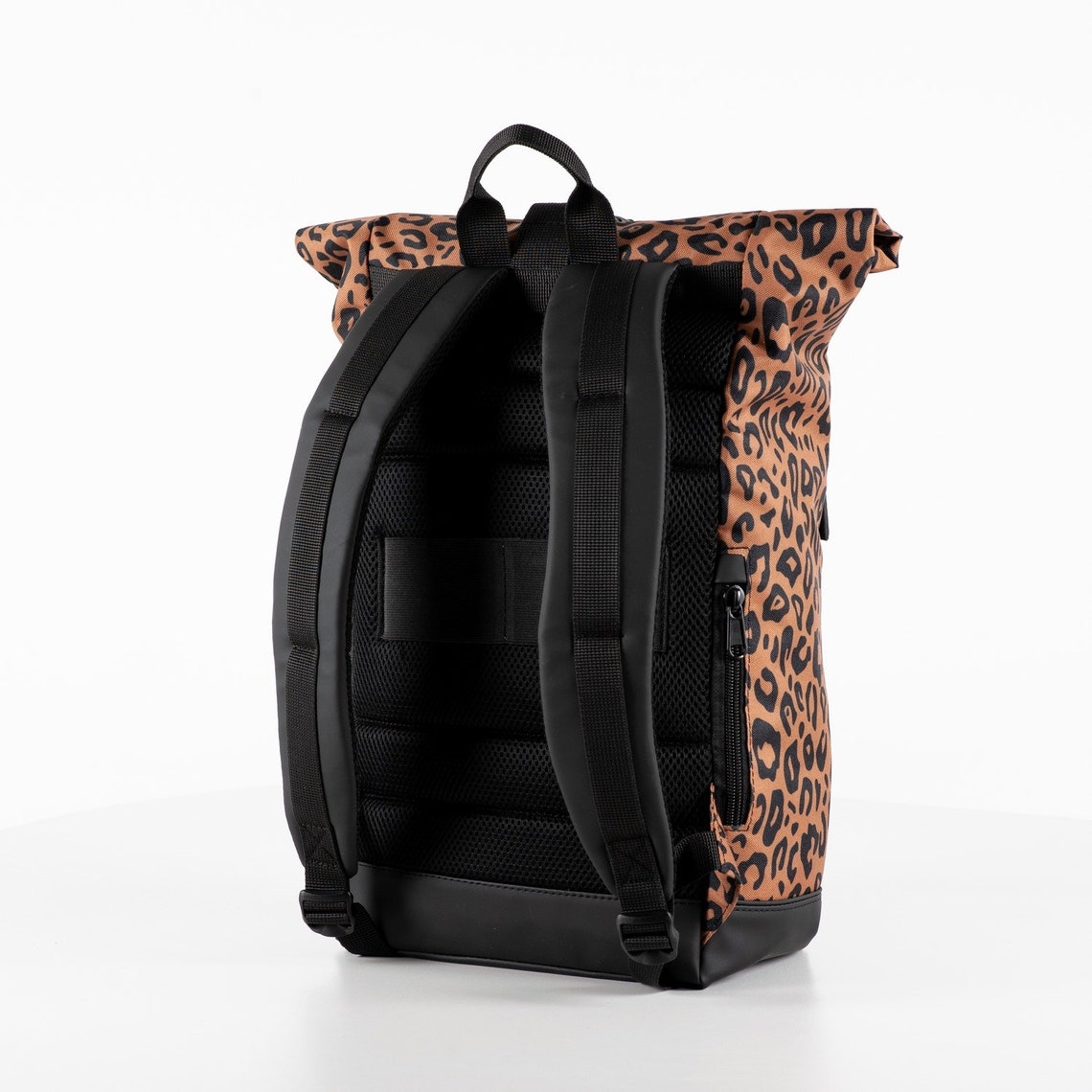 Leopard backpack for women canvas rolltop travel hiking Etsy