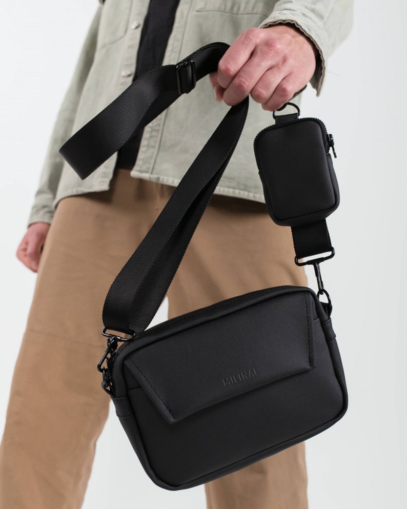 Black Fanny Pack, Bum Bag, Hip bag, Leather belt bag, Hip Bag from Men, Bum bag, Waist bag, Handmade Hip Bag, Hip Pouch Belt Bag, Waist Bag image 3