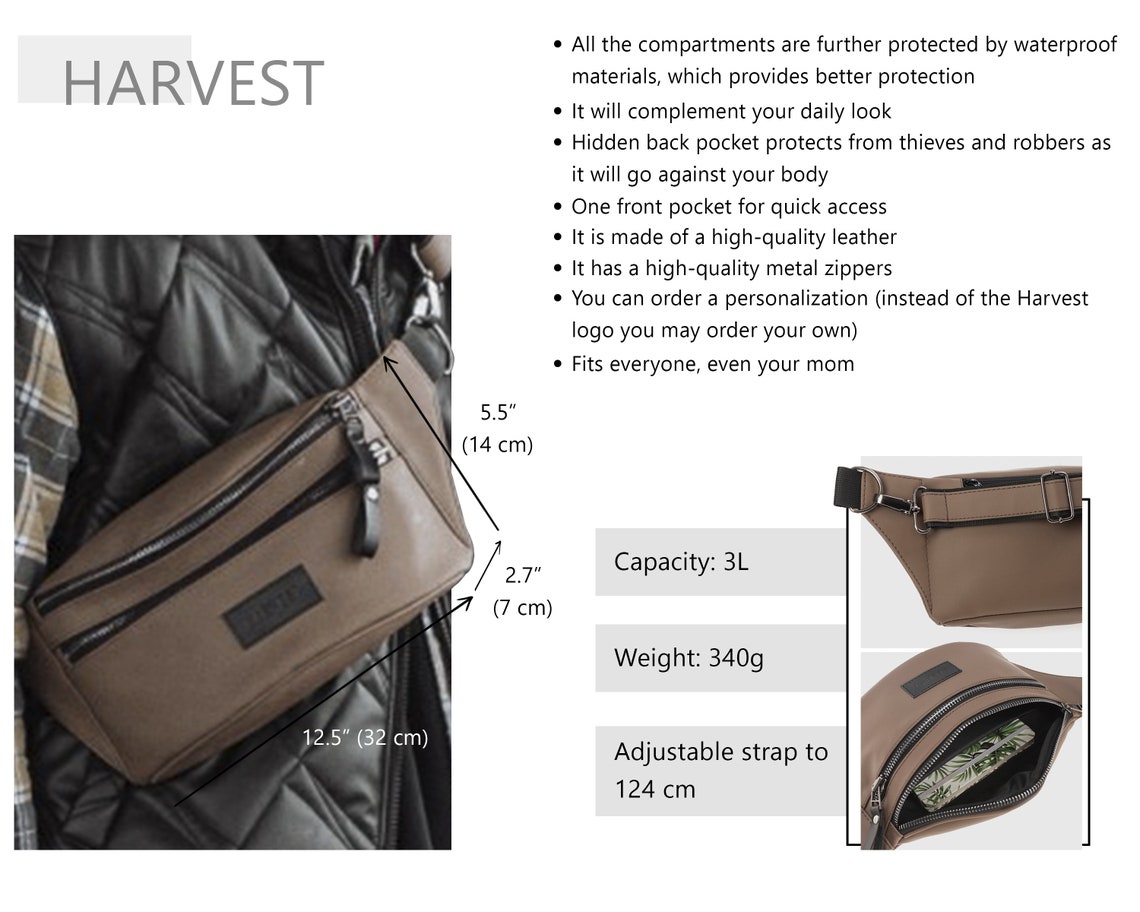 Travel Fanny Pack with Hidden Back Pocket Anti Theft Fanny Etsy