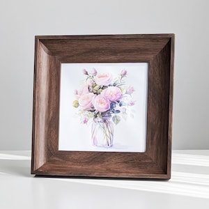 5X5 6X6 7X7 8X8 Square Resin Picture Frame Brown Photo frame for Wall and Desktop Display With Plexiglass