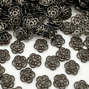 Black Beads Cap 8mm Thick Flower Bead Cap Jewelry Making Supply