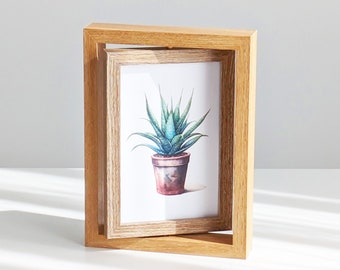 4x6, 5x7 wood picture frame, spinning photo frame, double-sided picture frame, Picture Frame for Table Desk Top Display