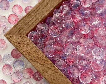 10 cuentas de vidrio facetadas brillantes de color rosa púrpura con forma de rondel de 8 mm para la fabricación de joyas, J-10006