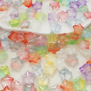 Assorted Glass Stars Cute Beads Charms Bracelets Jewelry Making Supply Multicolour Stars Spacer Beads DIY Supply