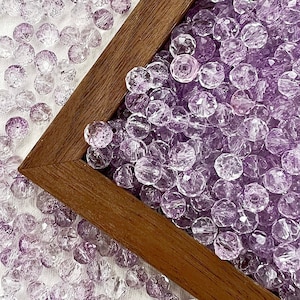 8x6mm Rondelle Briolette Glass Beads Purple Beads Faceted Crystal Sparkling Bling Loose beads Jewelry Making Bead J-8006