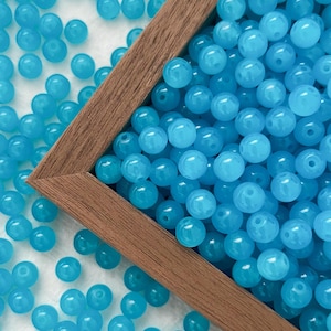 8mm Glass Beads Round Beads Blue Beads Loose beads Jewelry Making Bead Bracelet, R-8451