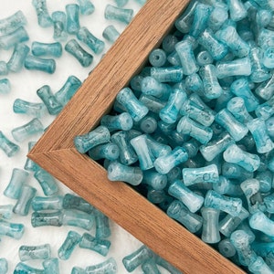 6x12mm Blue Glass Cute Beads Charms Spacer Beads Bracelets Jewelry Making Supply Beads DIY Supply, Q-70007