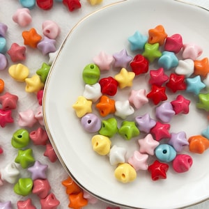 Assorted Acrylic Stars Cute Beads Charms Bracelets Jewelry Making Supply Multicolour Stars Spacer Beads DIY Supply