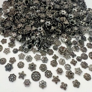 Assorted Black Beads Cap 6mm 8mm 10mm Thick Bead Cap Bulk Bead Cap Jewelry Making Supply