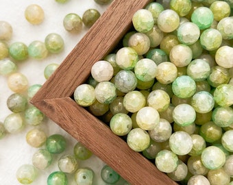 10mm Glass Beads Round Beads Green Crackled Beads Loose beads Jewelry Making Bead Bracelet, R-10424