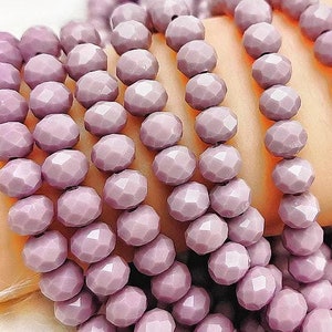 8x6mm Rondelle Briolette Glass Beads Purple Beads Faceted Crystal Sparkling Bling Loose beads Jewelry Making Bead