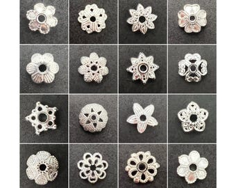 Silver Beads Cap 6mm 8mm 10mm Silver Plated Thick Beads Cap Jewelry Making Supply