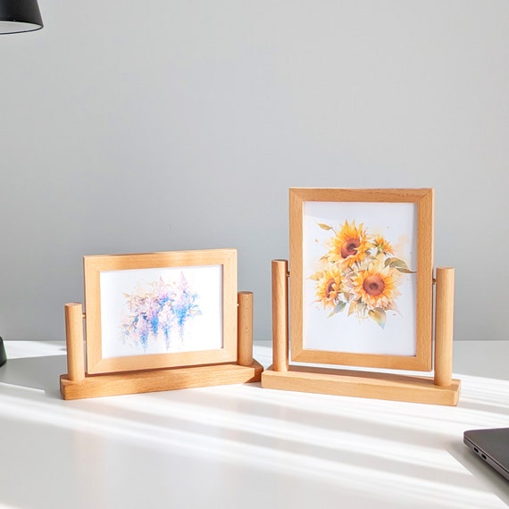 皇室の油彩肖像画 木製フレーム付き 約50cm x 40cm 4x6 5x7 Wood Double-sided Picture Frame Horizontal Vertical