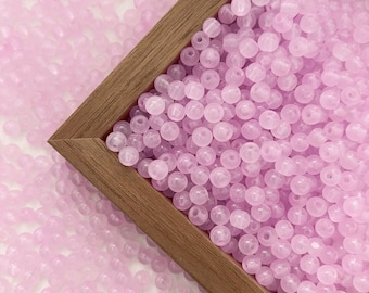 6mm Pink Glass Beads Round Beads Loose beads Jewelry Making Bead Bracelet, R-6064