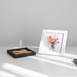 4x4, 5x5, 6x6, 7x7, 8x8, 10x10 Square Photo Frame, Wooden Photo Frame, Square Picture Frame with Mat, image 3