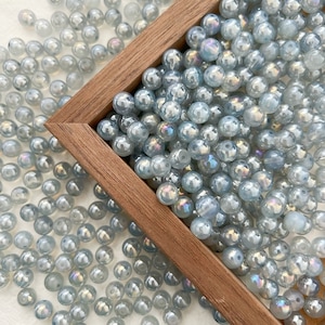 8mm Grey Glass Beads Round Beads Shinning Transparent Loose beads Jewelry Making Bead Bracelet, R-8212
