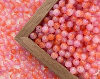 8mm Glass Beads Round Jelly Beads Red Purple Double Colour Beads Loose beads Jewelry Making Bead Bracelet, R-8154