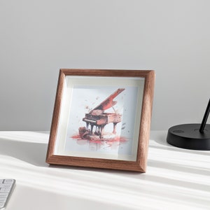 9x9 8x8 6x6 7x7 5x5 Square Wood Picture Frame with Mat Photo frame for Wall and Desktop Display Glass Front image 2