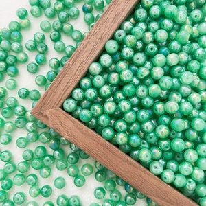 8mm Glass Beads Green Round Beads Shinning Loose beads Jewelry Making Bead Bracelet, R-8238