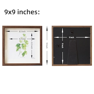 9x9 8x8 6x6 7x7 5x5 Square Wood Picture Frame with Mat Photo frame for Wall and Desktop Display Glass Front image 6