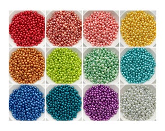 Paquete de perlas de 6 mm, perlas de imitación de vidrio surtidas, perlas sueltas pulidas.